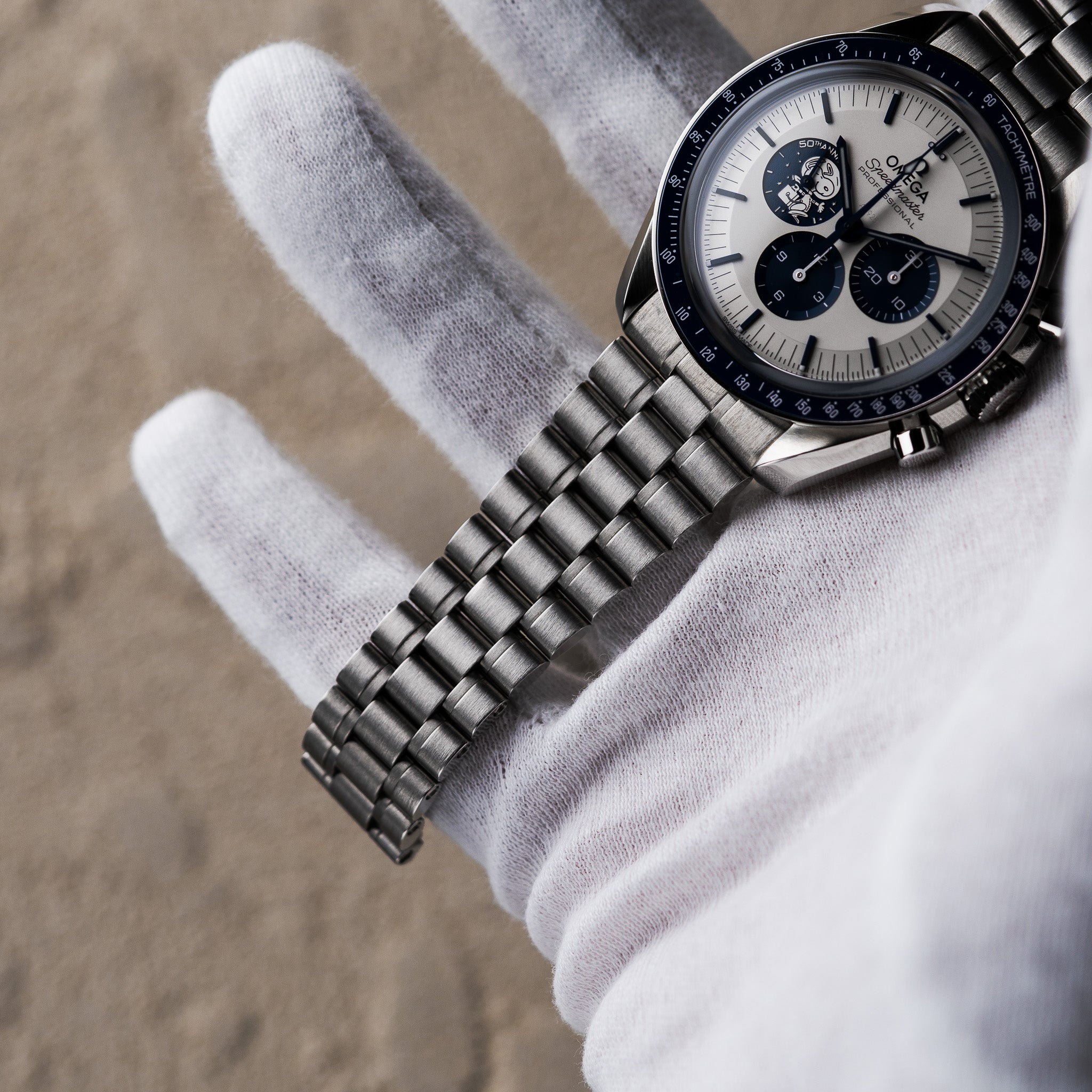 Omega Speedmaster Silver Snoopy on Bracelet