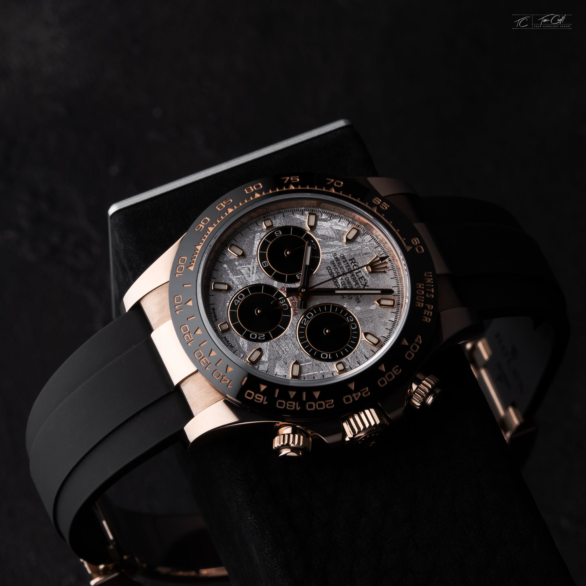 Genuine Rolex Daytona Meteorite Dial Charles Simon Watch Stand