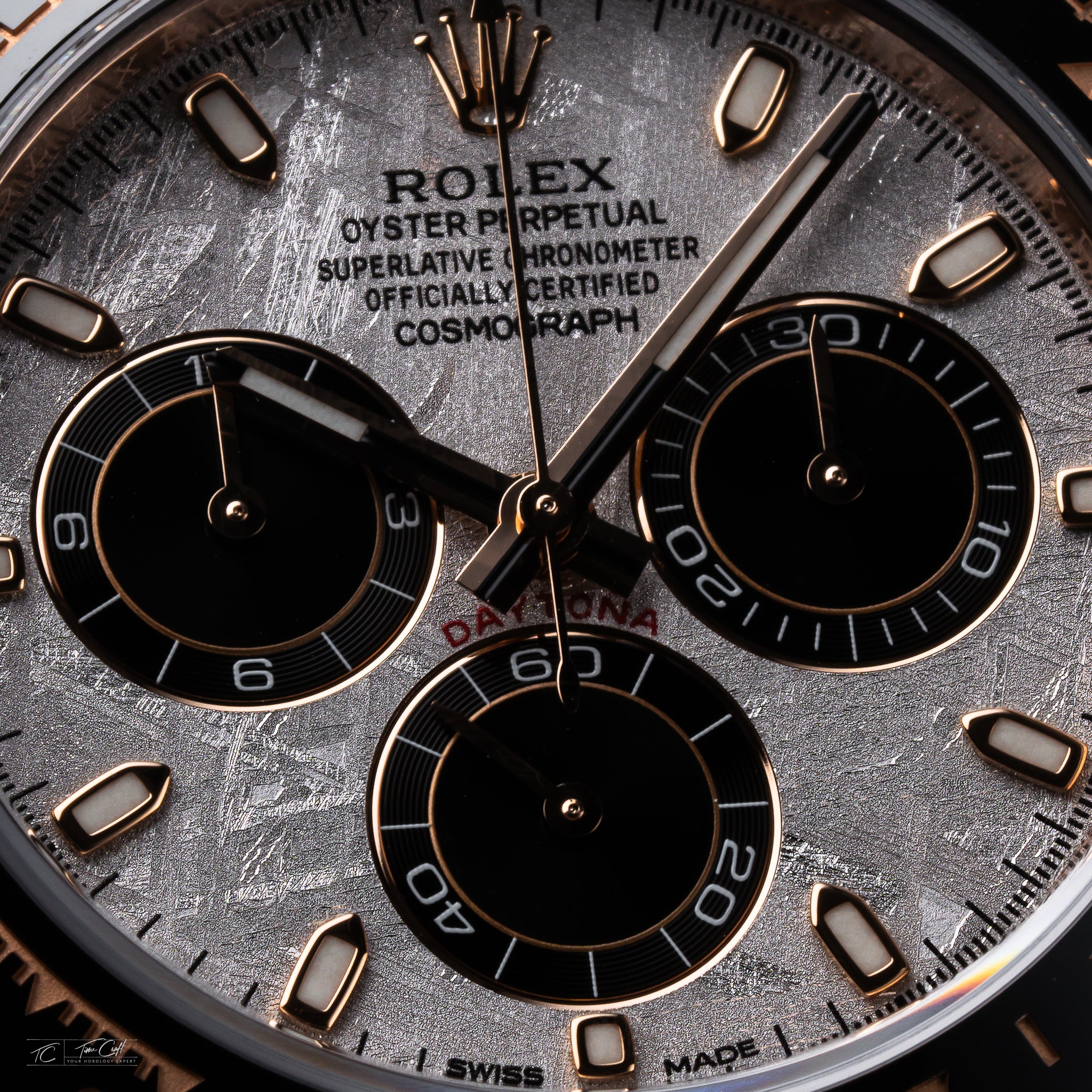 Authentic Rolex Daytona Meteorite Panda Dial Detail Close Up